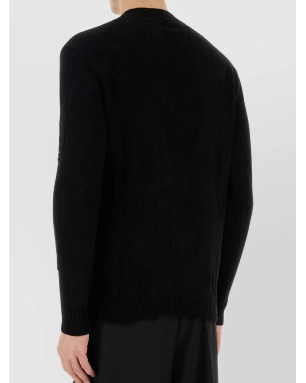 McQueen Black Cotton Skull-Jacquard Relaxed-Fit Jumper for men