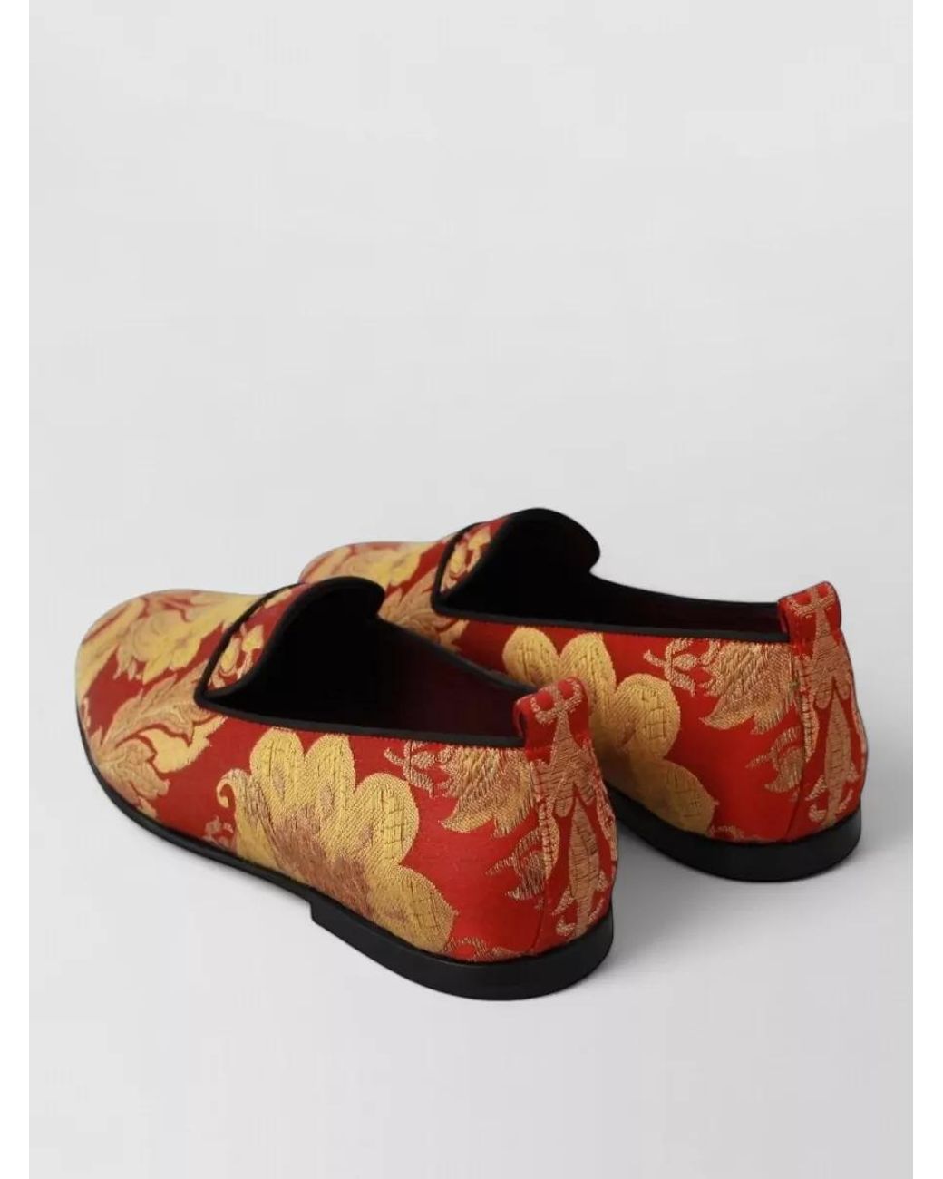 Dolce & Gabbana Orange Silk Brocade Slippers for men