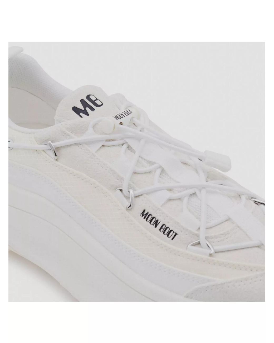 Moon Boot White Leather Low-Top Sneakers