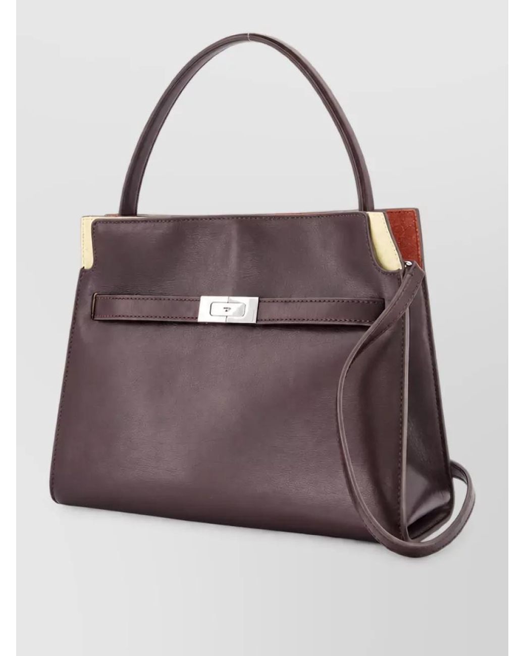 Tory Burch Purple Lee Radziwill Small Leather Shoulder Bag