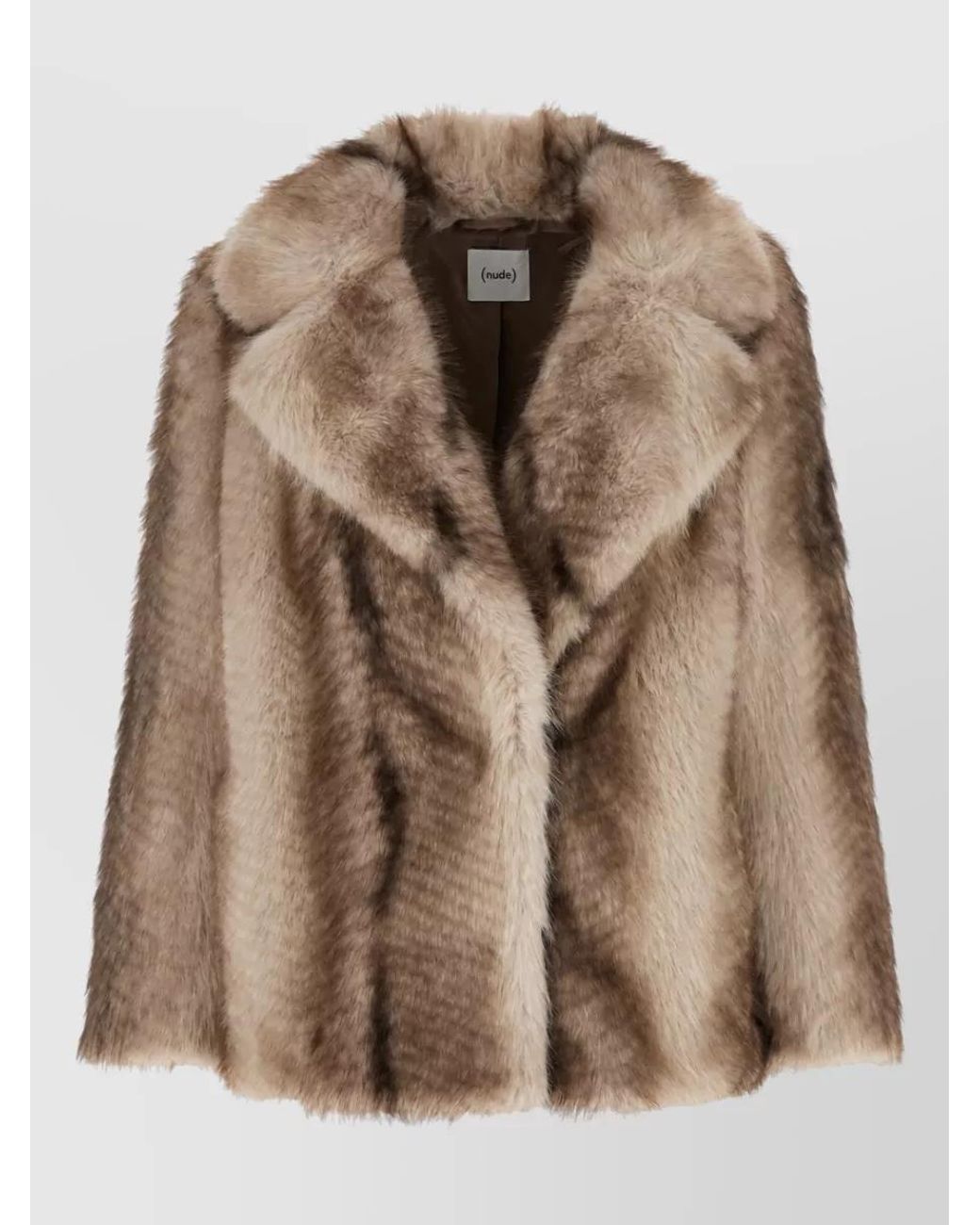 Nude Brown Faux Fur Coat