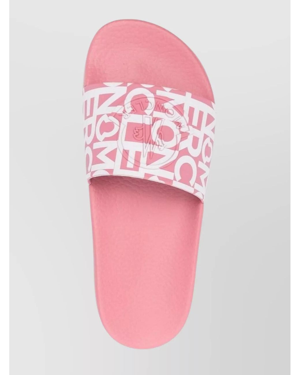 Moncler Pink Logo-Print Rubber Slides