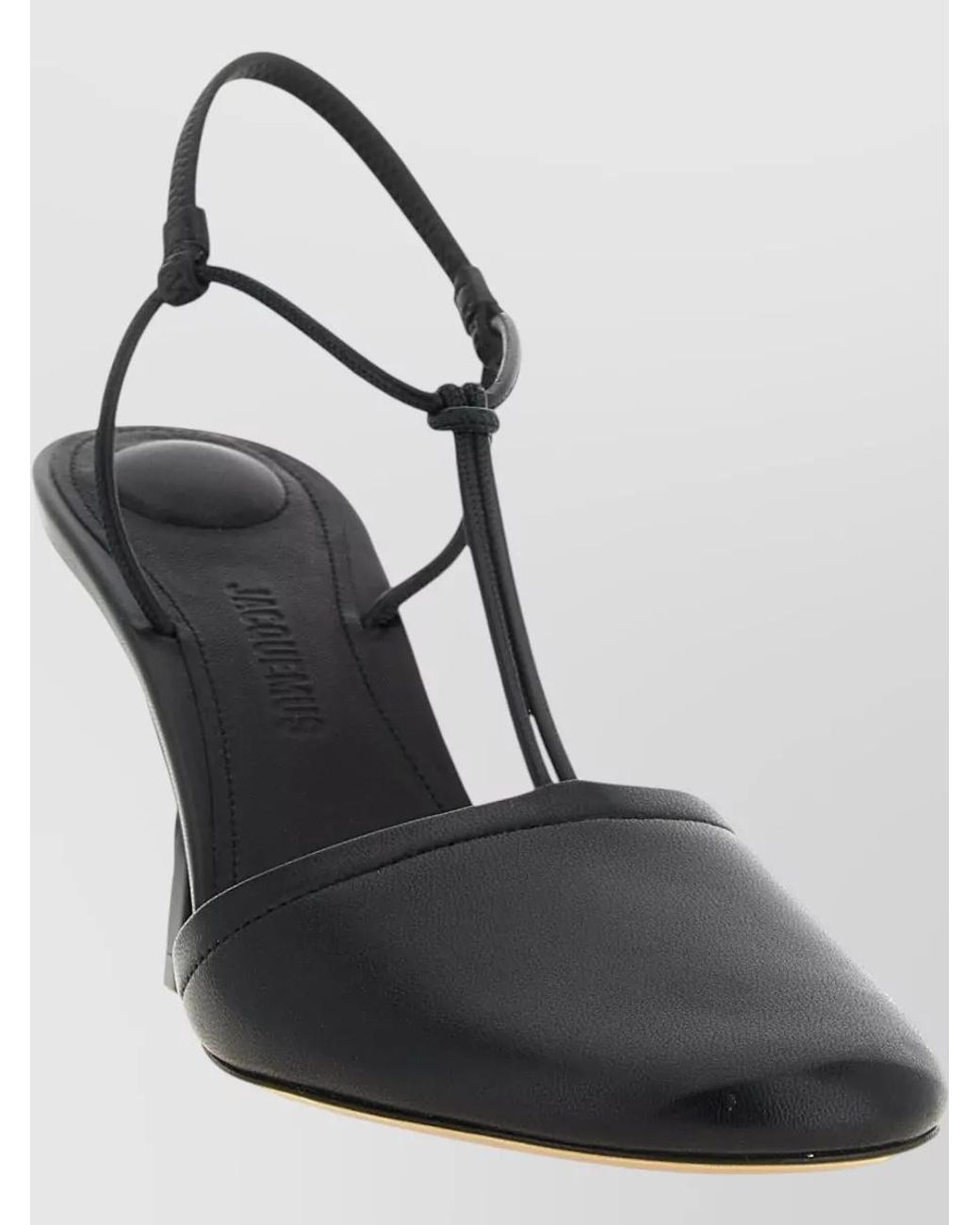 Jacquemus Metallic Leather Asymmetric Heel Mules