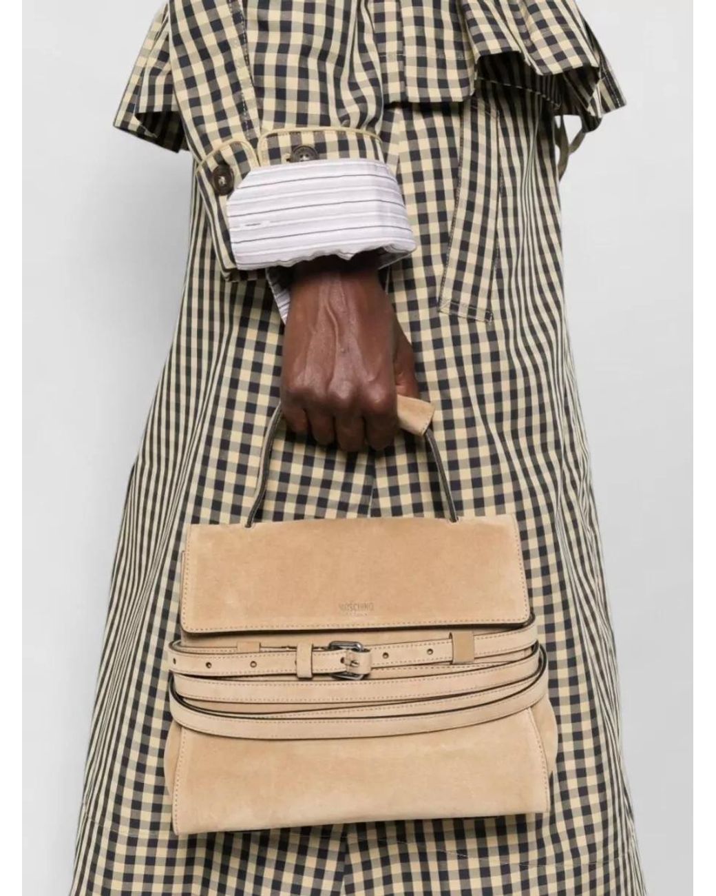 Moschino Natural Leather Clutch Bag