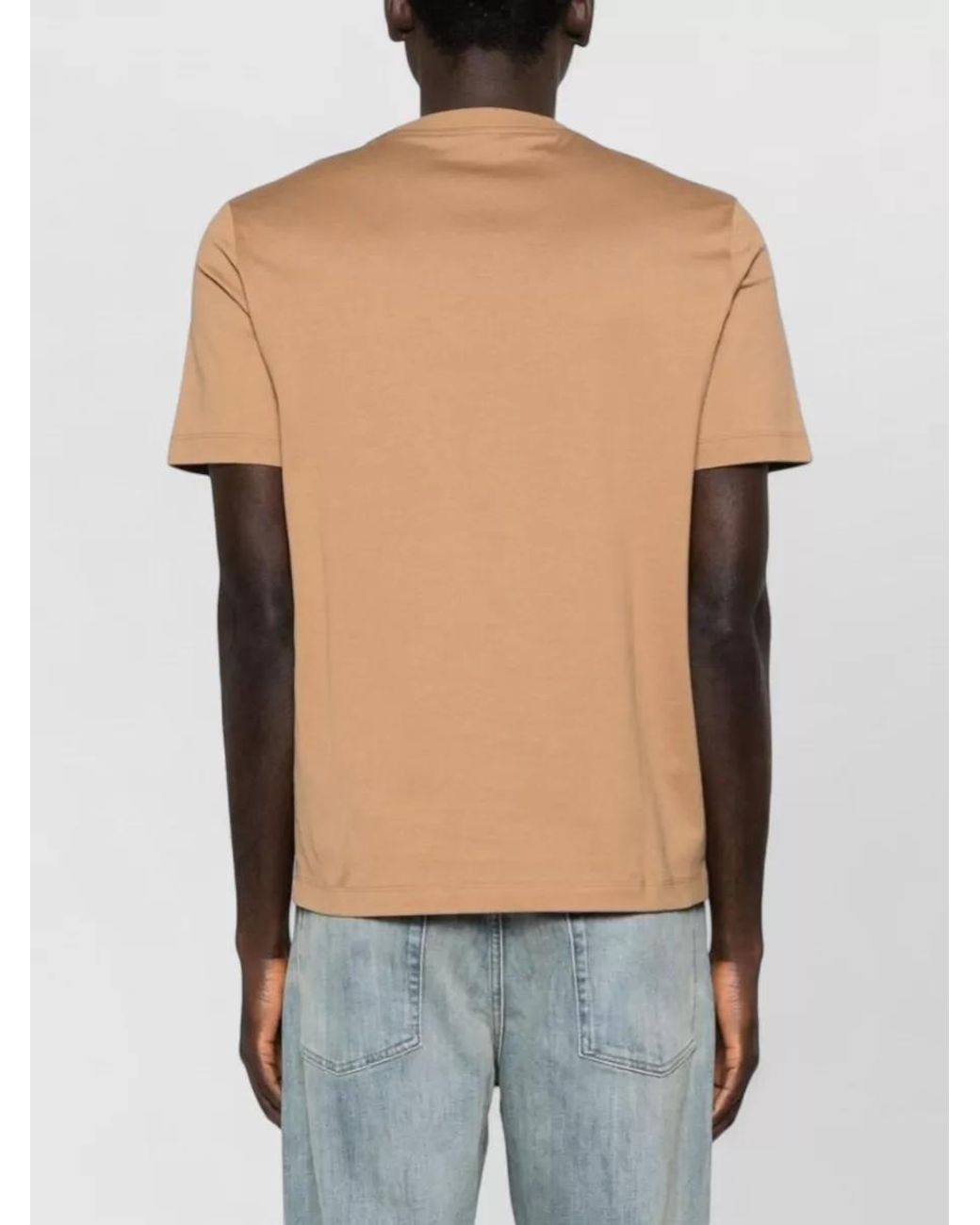 Lanvin Natural Cotton Logo-Print Short-Sleeve T-Shirt for men