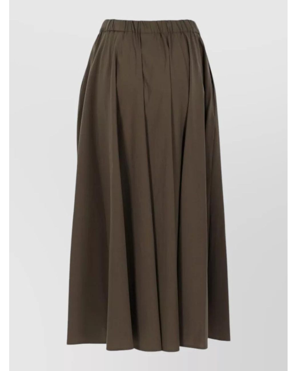 Aspesi Brown Cotton Flared Midi Skirt