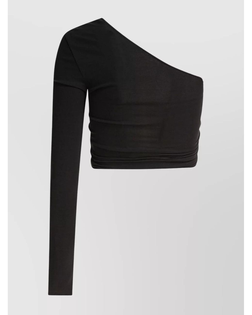 Courreges Black One-Shoulder Crop Top