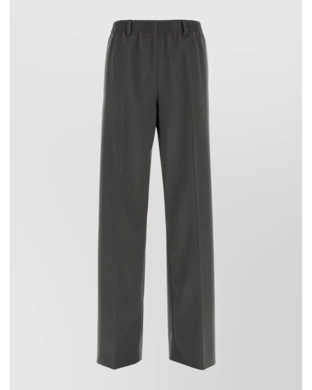Miu Miu Gray Virgin Wool Straight-Leg Trousers