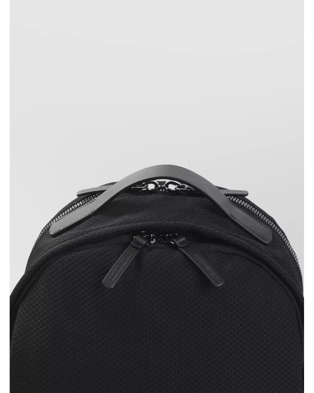 Giorgio Armani Black Mesh And Leather Backpack for men