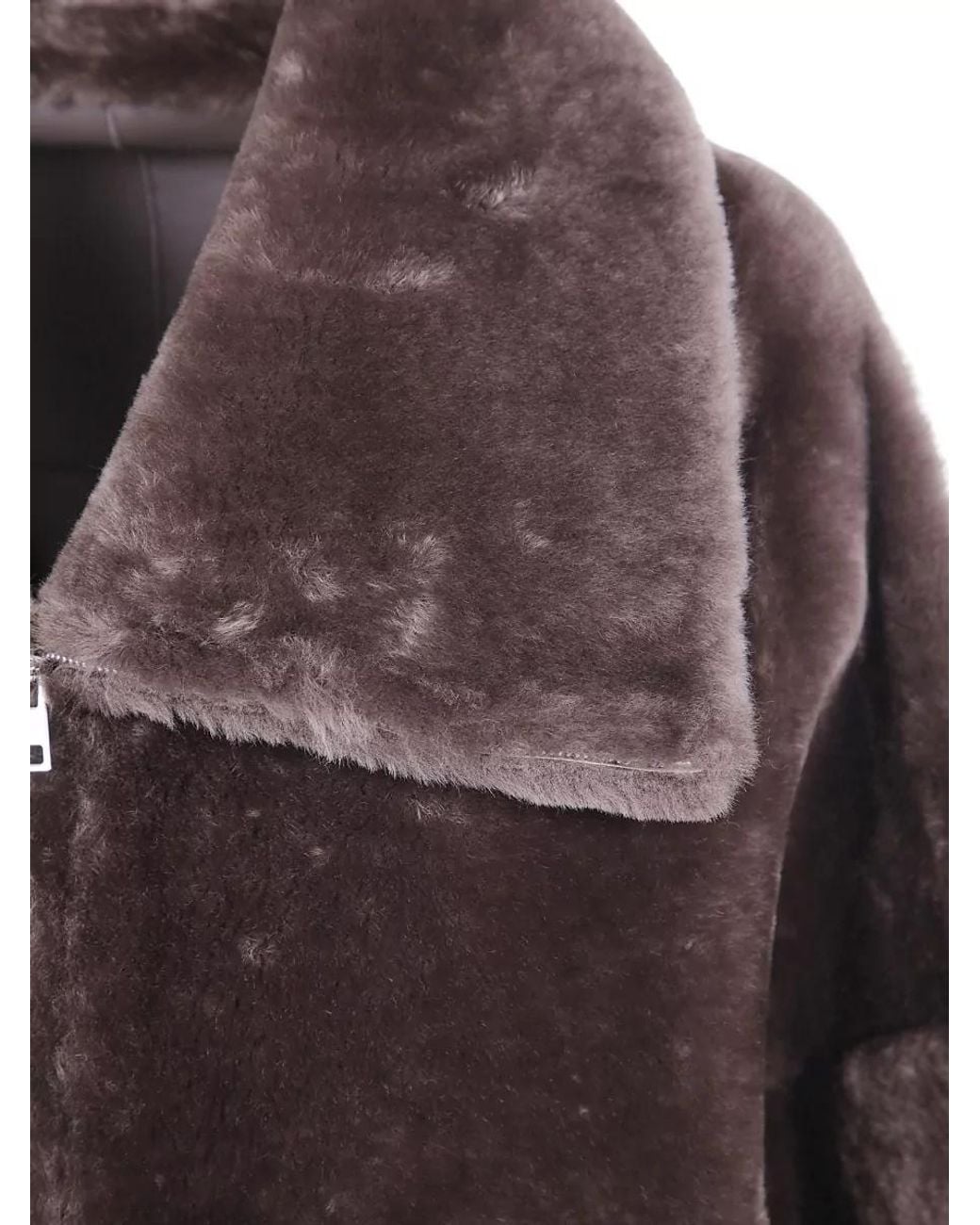 Blancha Brown Shearling Straight Jacket