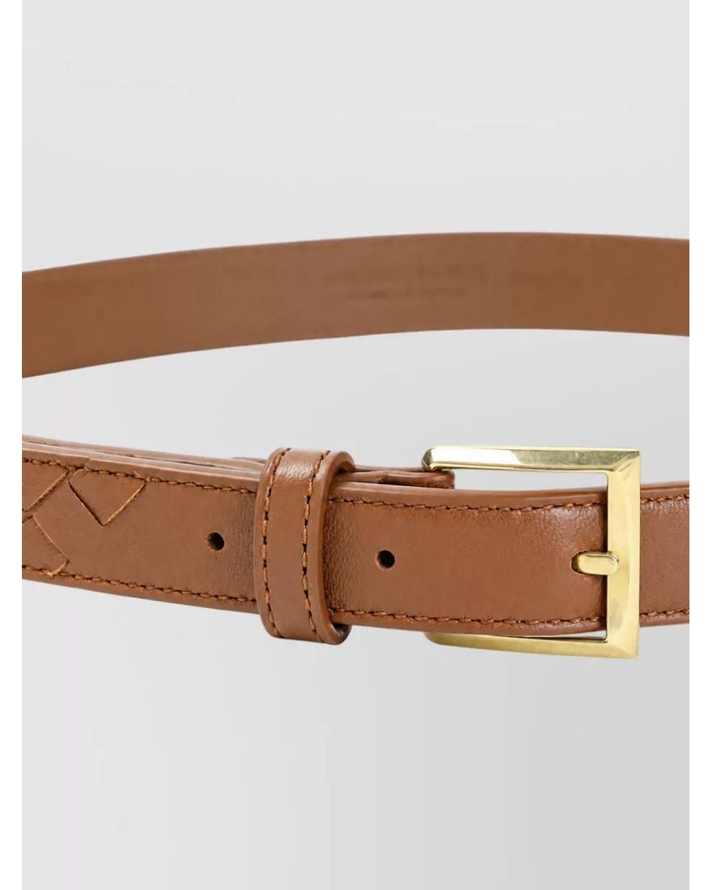 Bottega Veneta Brown Leather Slim Belt