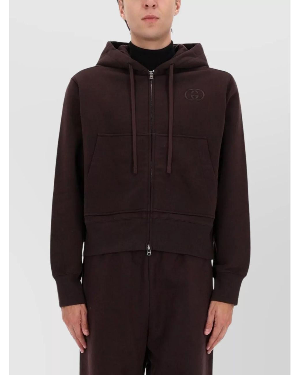 Gucci Black Sweatshirt With Logo Embroidery for men