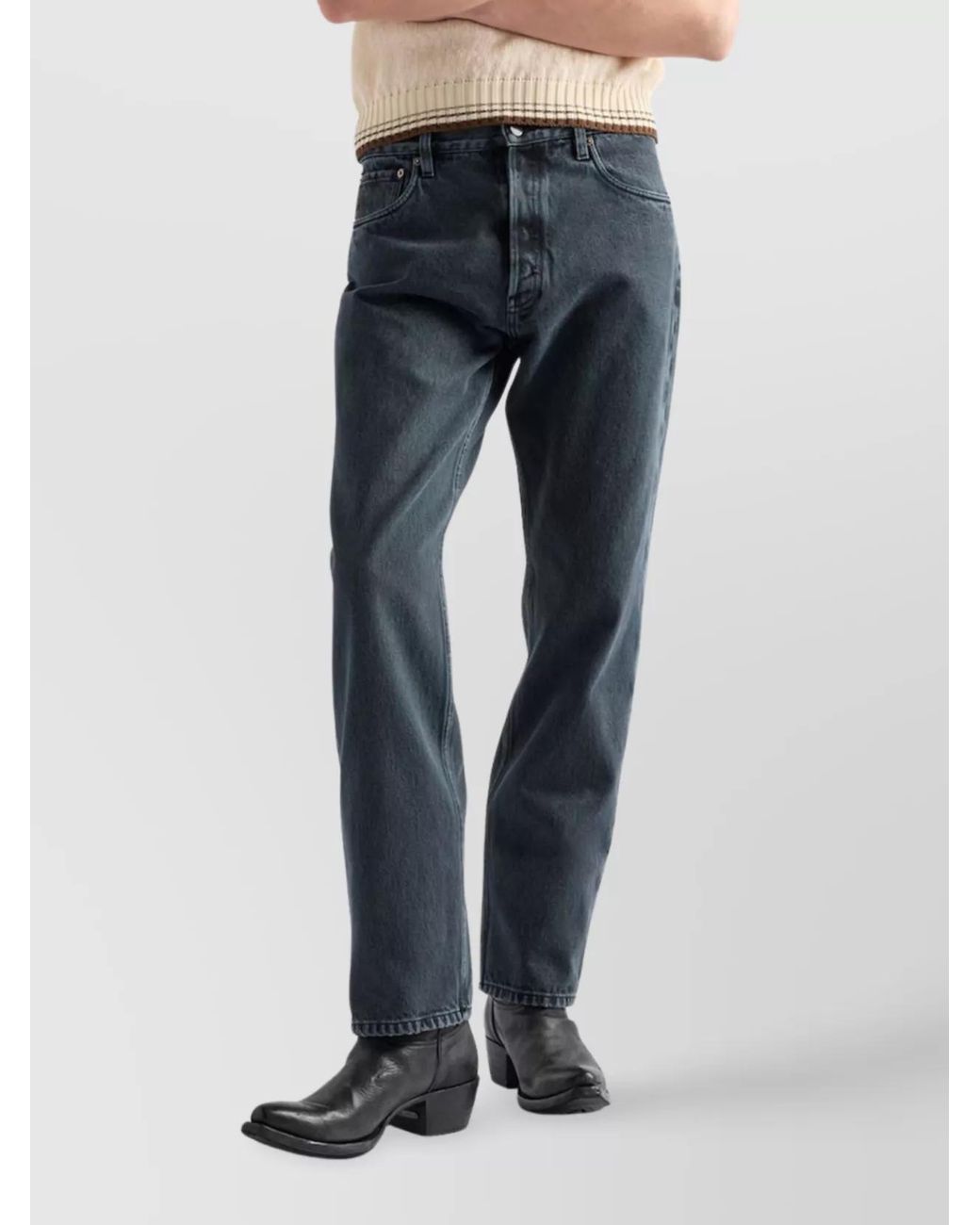 Prada Blue Faded Five-Pocket Denim Trousers for men