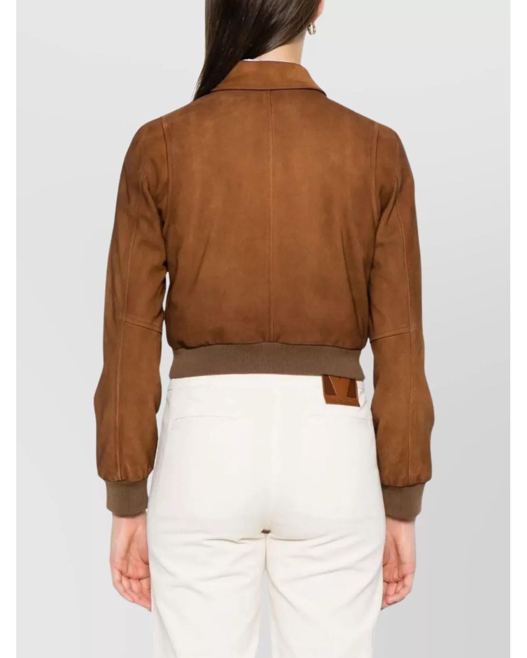 Miu Miu Brown Leather Cropped Jacket