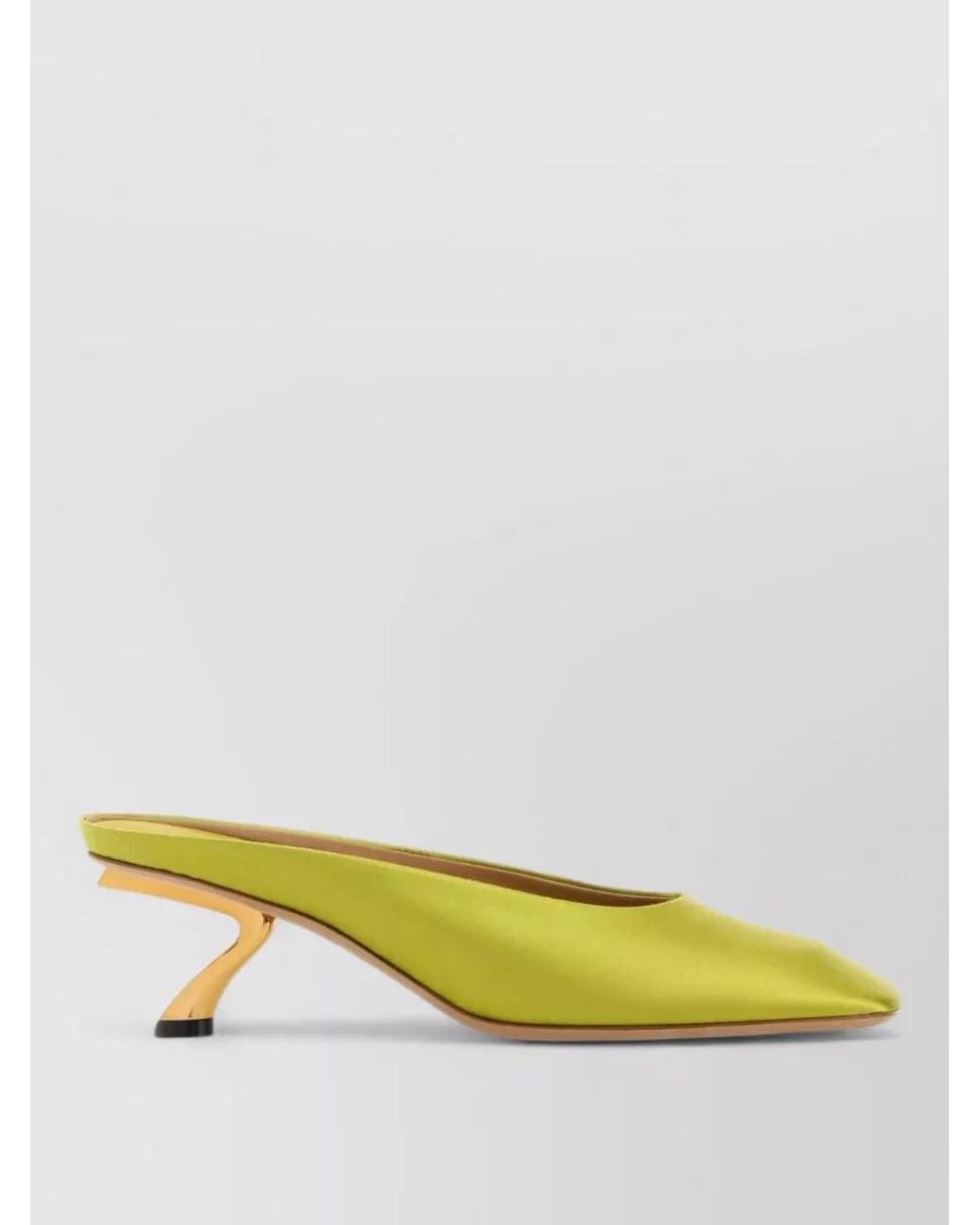 Ferragamo Yellow Satin Mules
