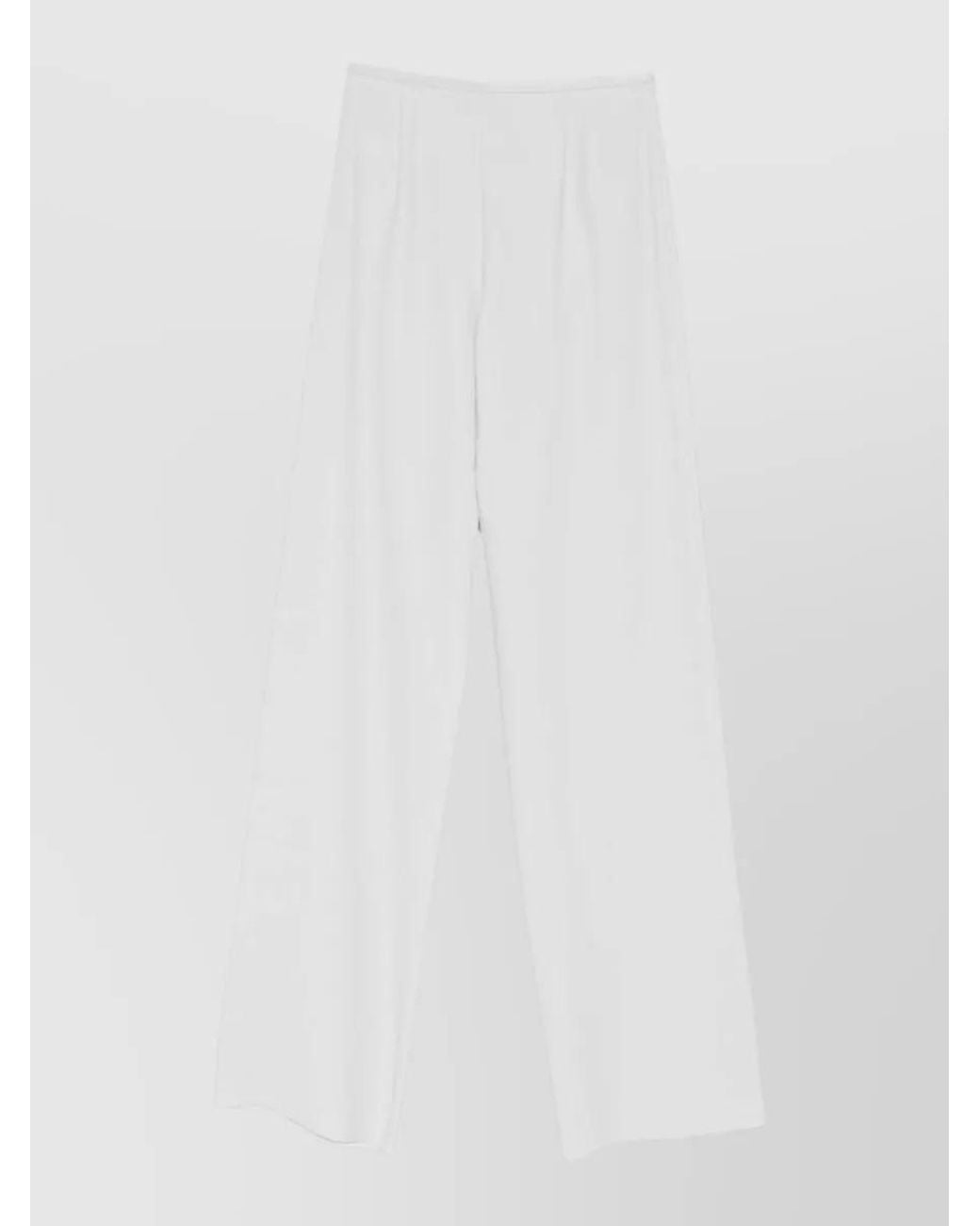 Emporio Armani White Wide-Leg Trousers