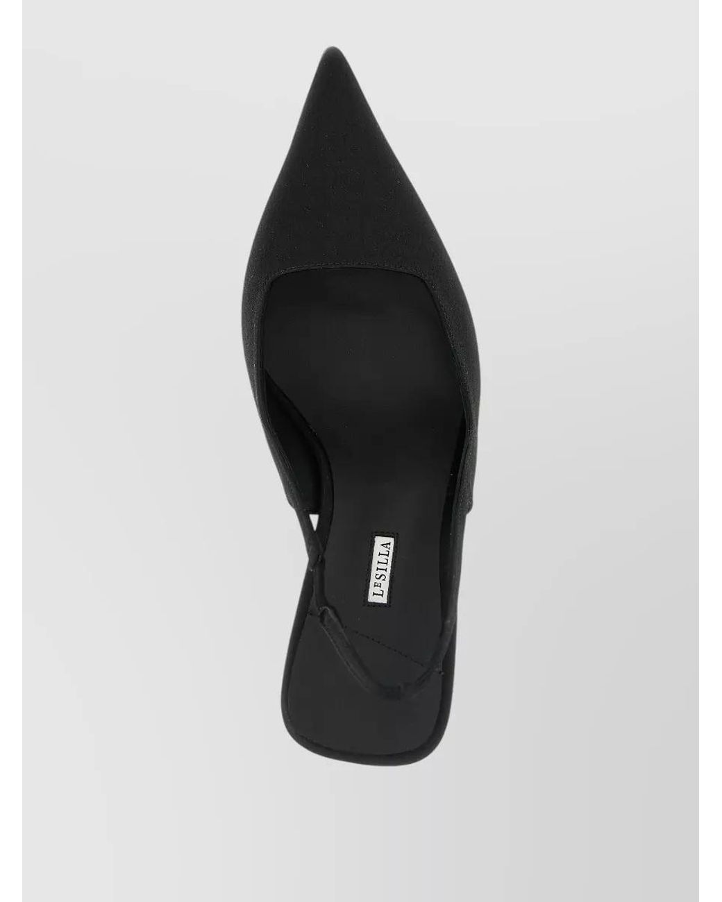 Le Silla Black Silk Satin Amelia Slingback Sandals