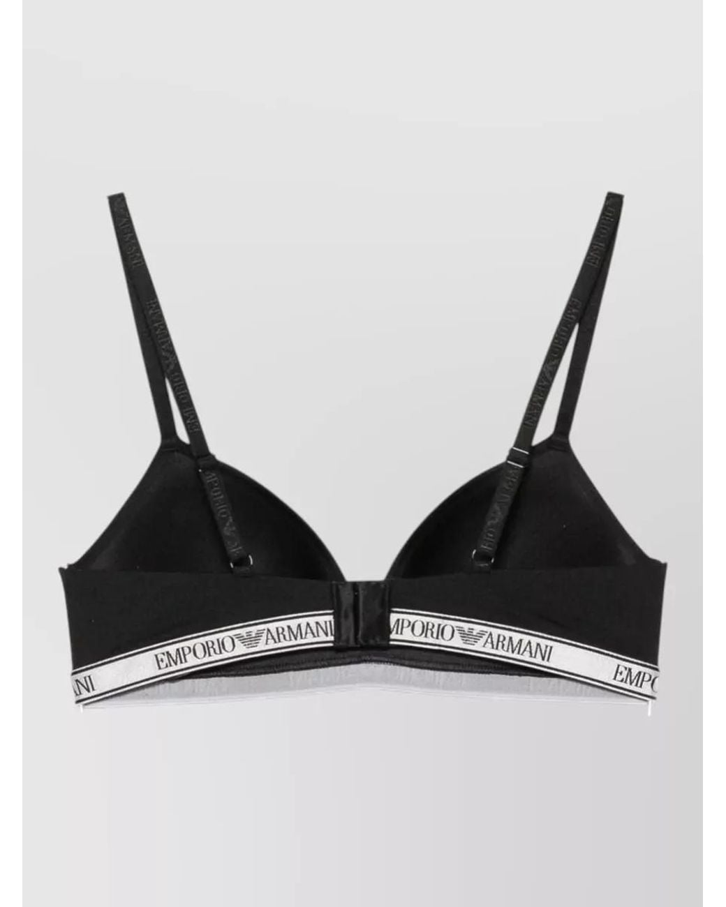 Emporio Armani Black Cotton Padded Triangle Bra