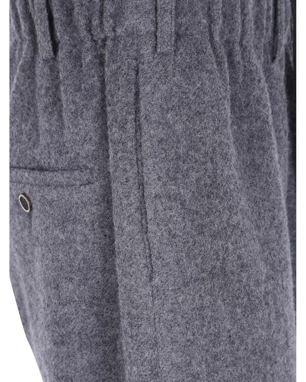 Uma Wang Gray Virgin Wool Loose Fit Trousers for men
