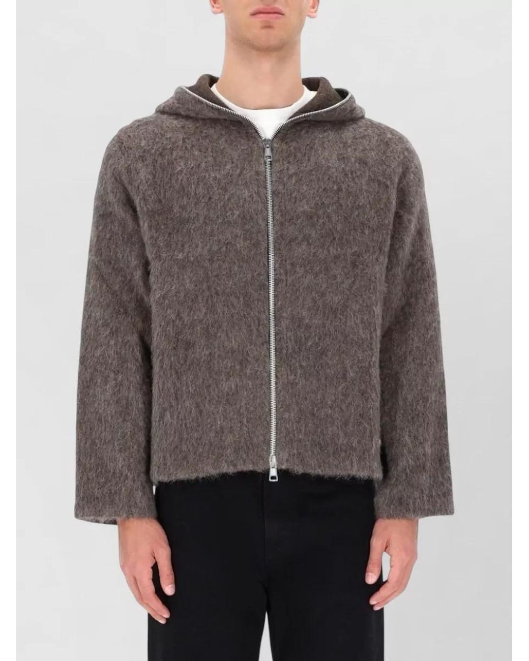 Our Legacy Brown Wool Hooded Zip Hoodie for men