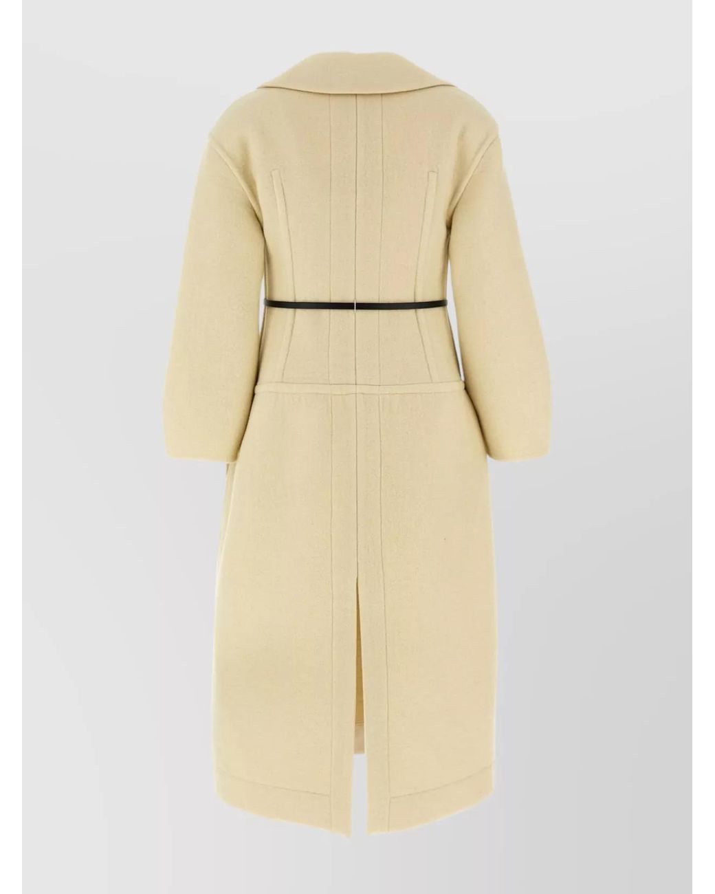 Jil Sander Natural Virgin Wool Single-Breasted Coat