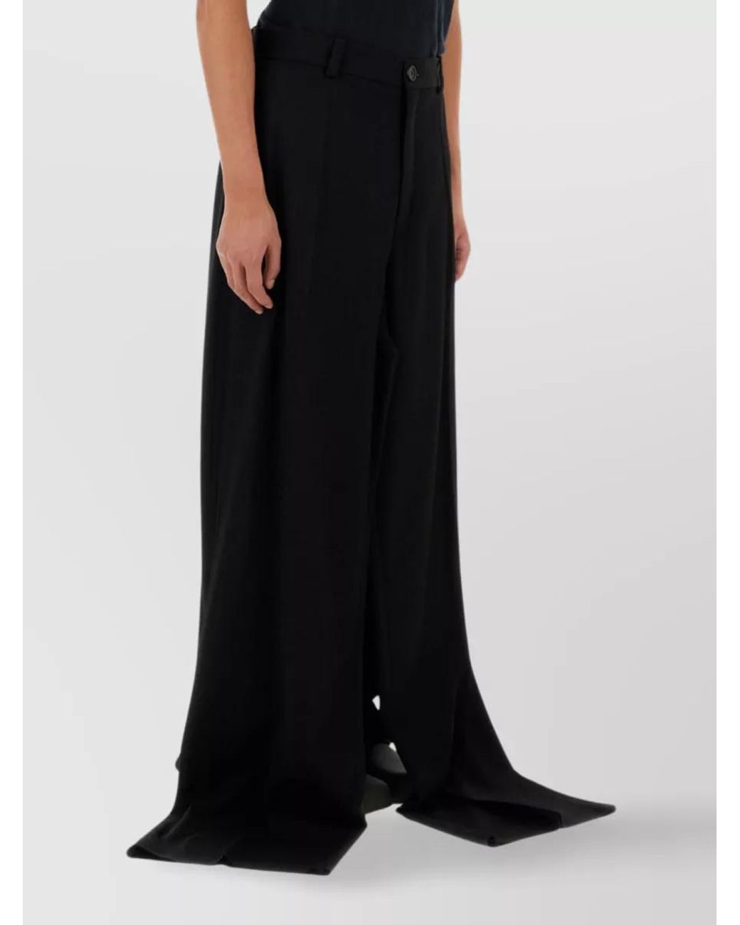Balenciaga Black Wool Wide-Leg Trousers for men