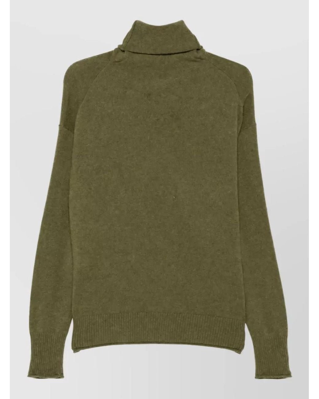 C.t. Plage Green Cashmere Ribbed Turtleneck Sweater