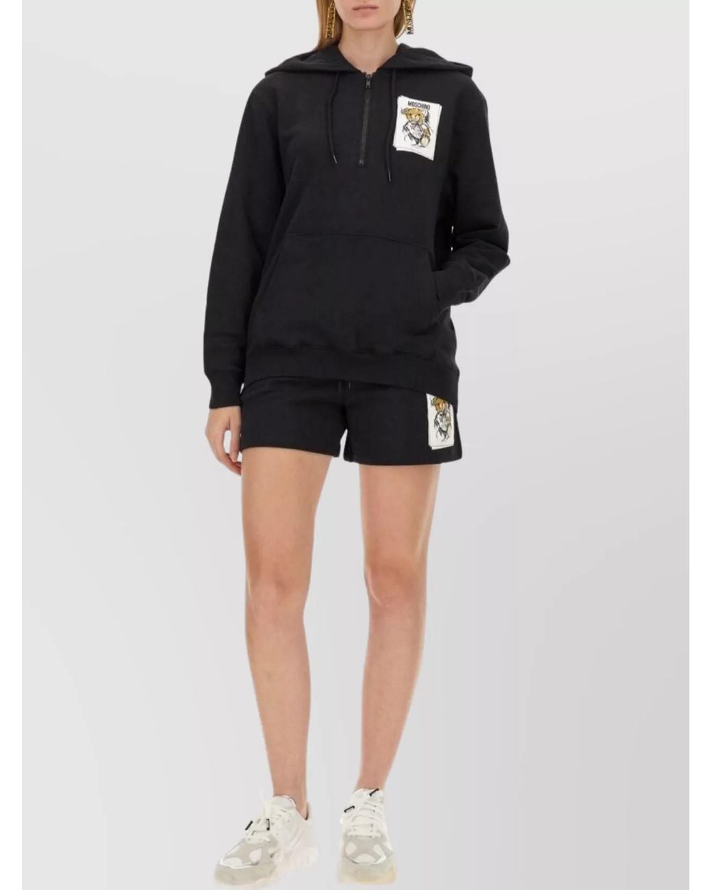 Moschino Black Logo Print Hoodie
