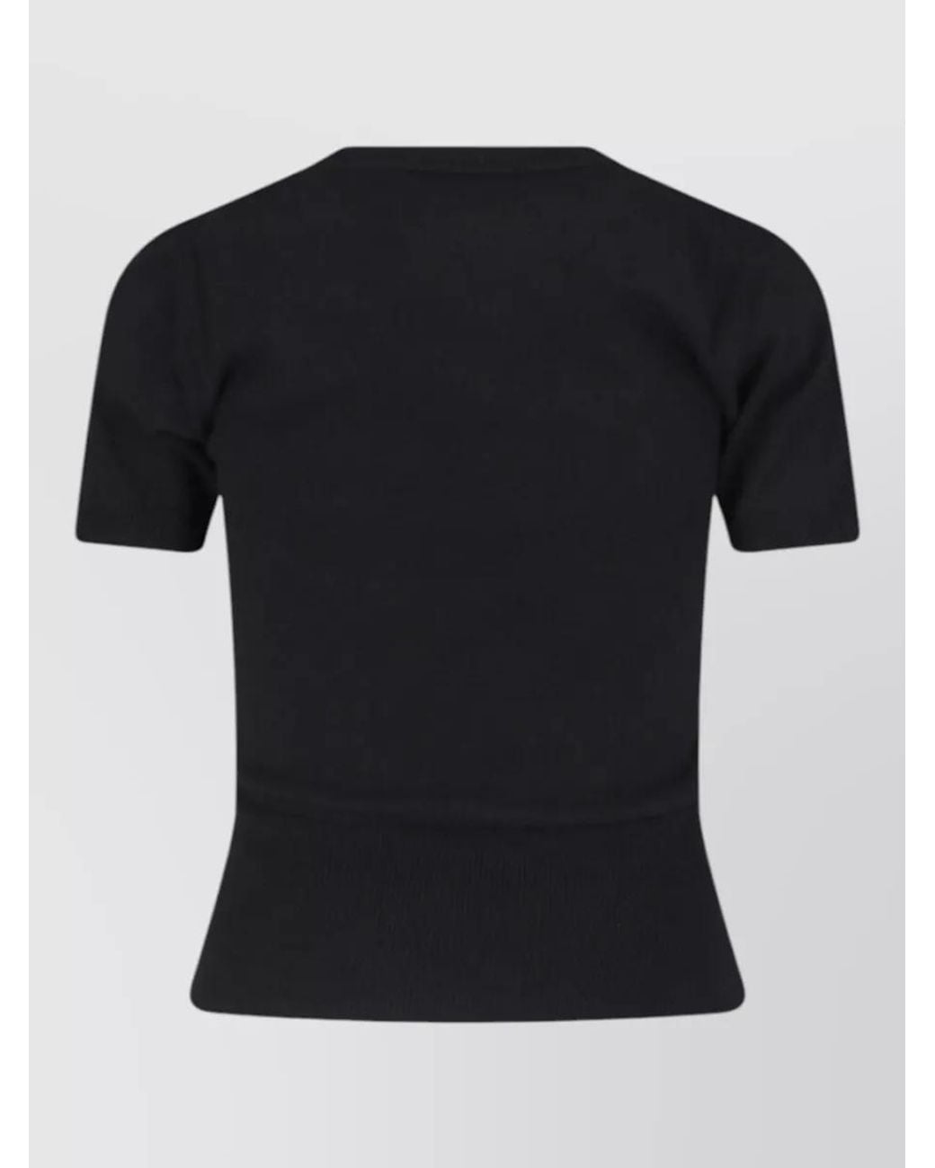 Vivienne Westwood Black Cashmere-Blend Ribbed-Hem Short-Sleeve Knitted Top