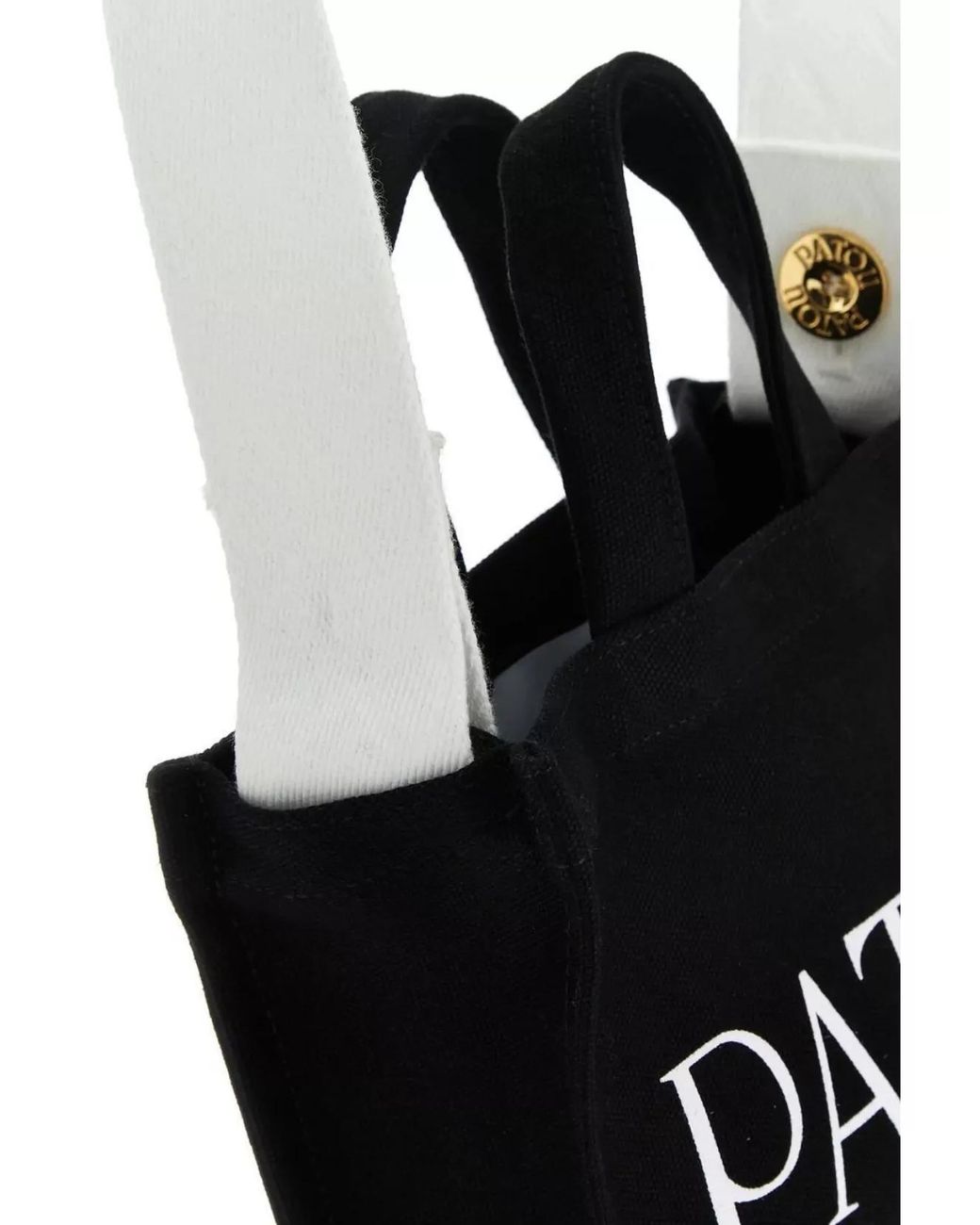 Patou Black Cotton Logo-Print Tote Bag