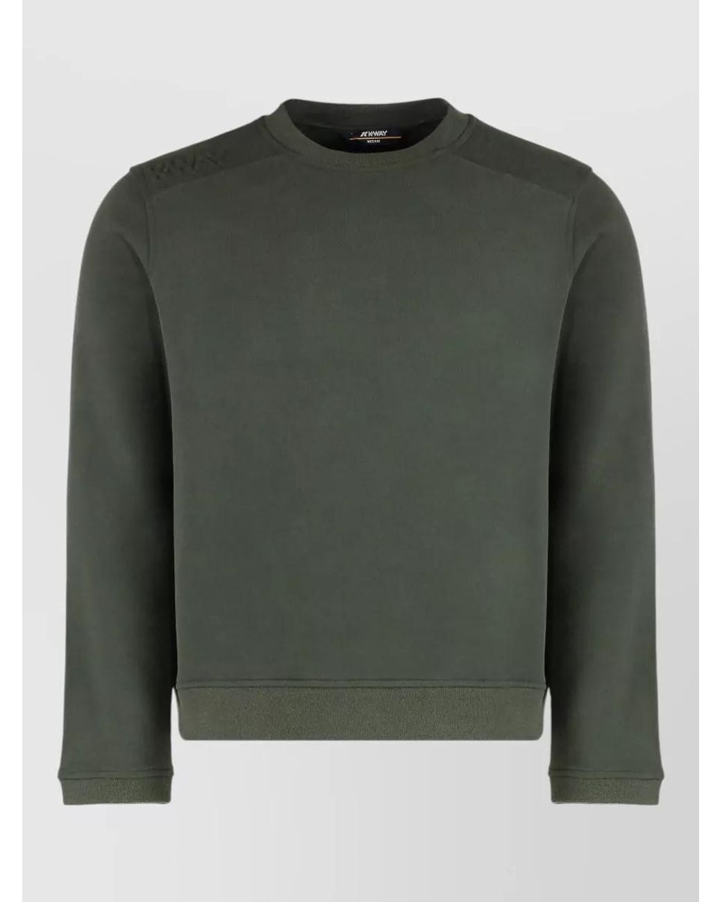 K-Way Green Cashmere-Blend Ribbed Crewneck Sweater for men