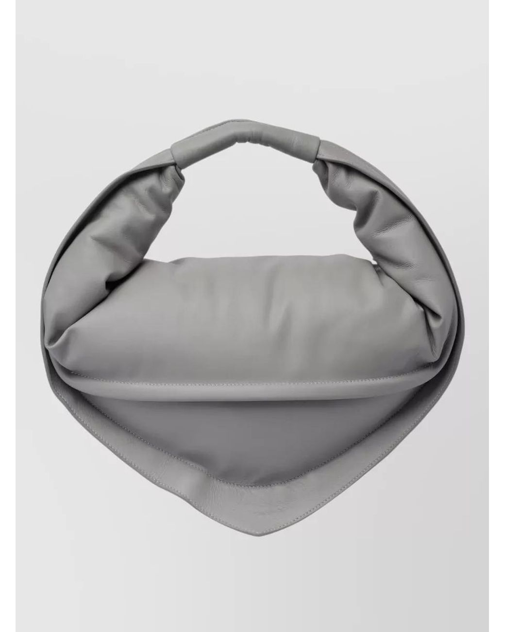 FEDERICO CINA Gray Leather Padded Tote Bag