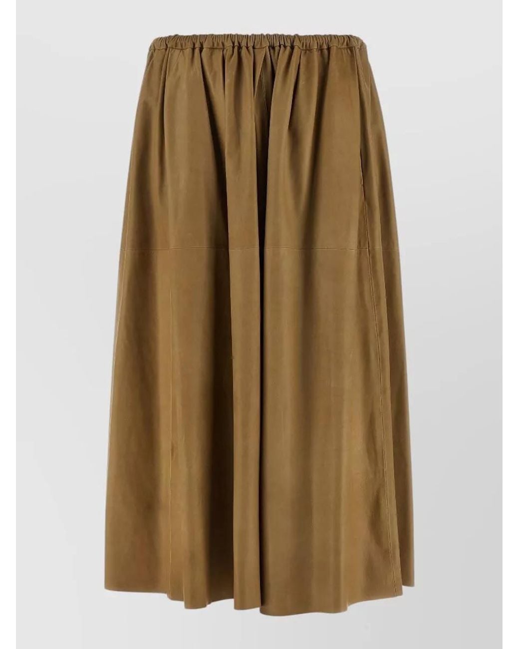 Auralee Natural Leather Pleated Skirt