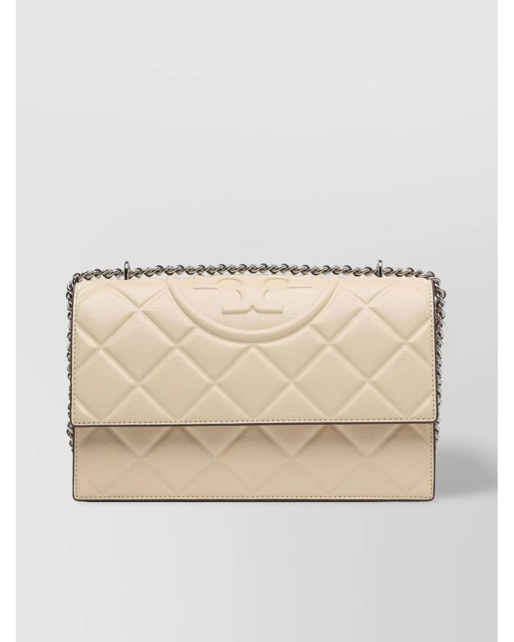 Tory Burch Natural Fleming Goat Leather Shoulder Bag