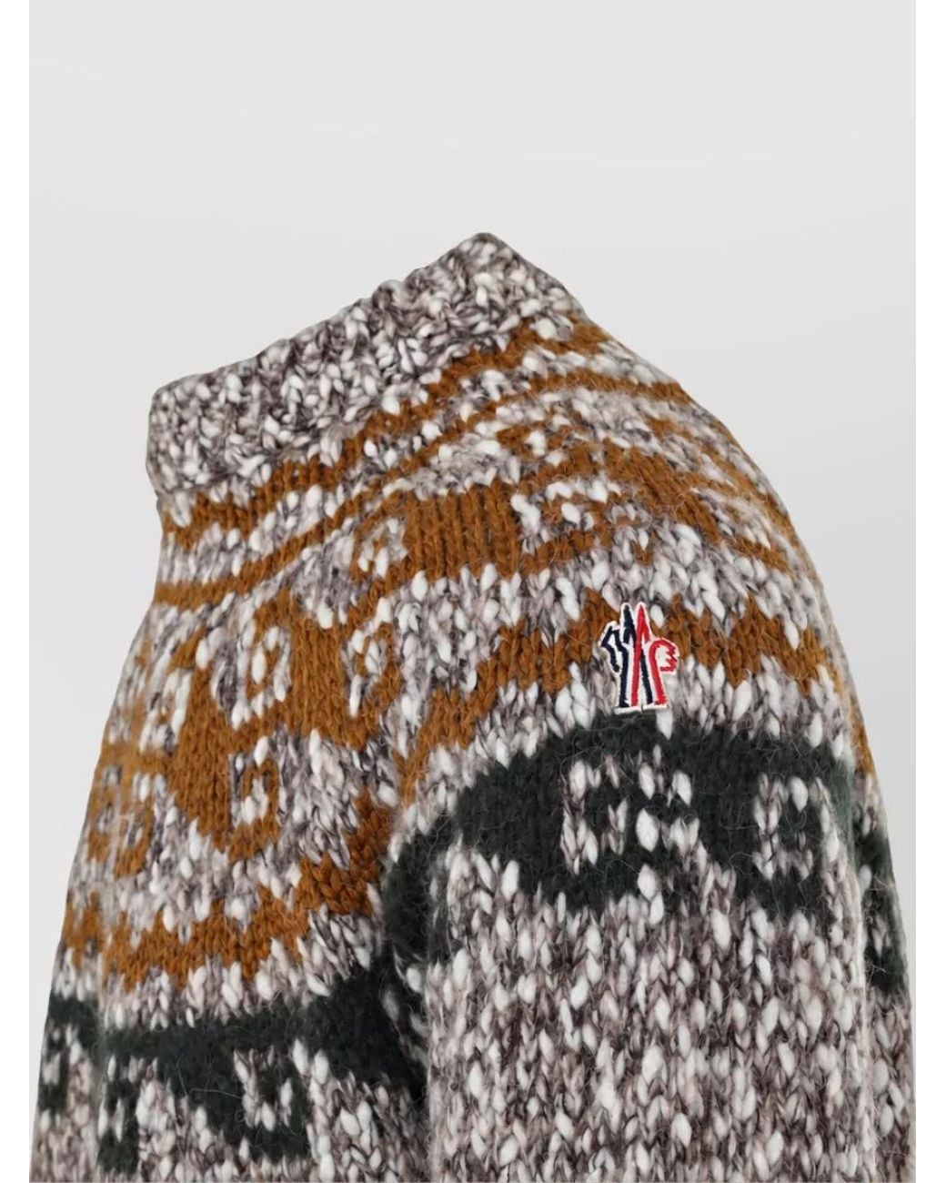 Moncler Gray Chunky-Knit Fair Isle Wool-Blend Jumper for men
