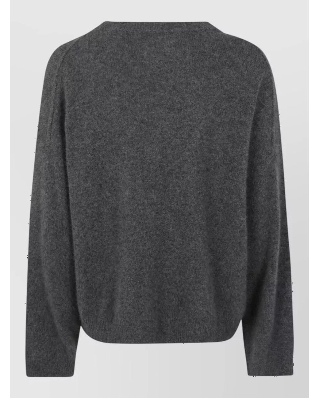 Loulou de Saison Gray Wool-Blend Relaxed-Fit Crewneck Sweater
