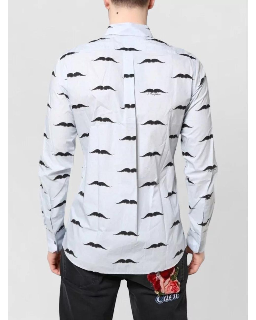 Dolce & Gabbana White Cotton Printed Formal Shirt for men