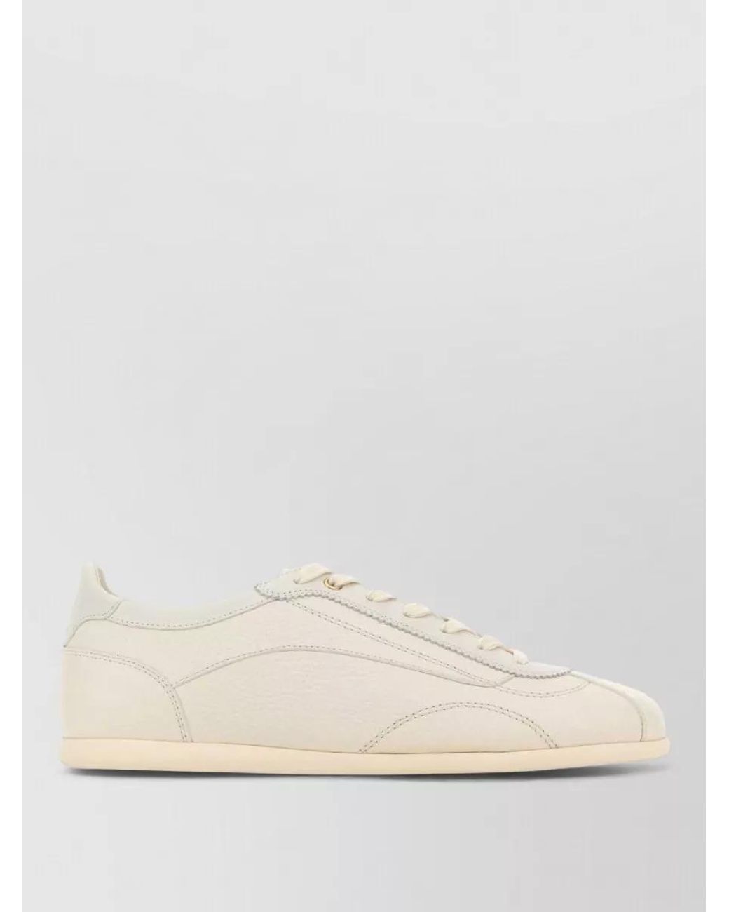 Brunello Cucinelli Natural Leather Lace-Up Sneakers for men