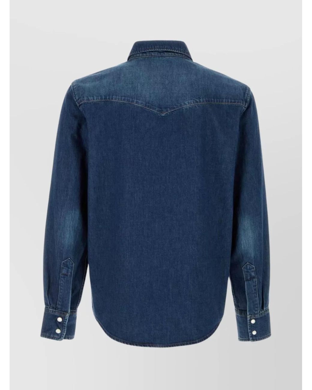 A.P.C. Blue Denim Western Shirt for men
