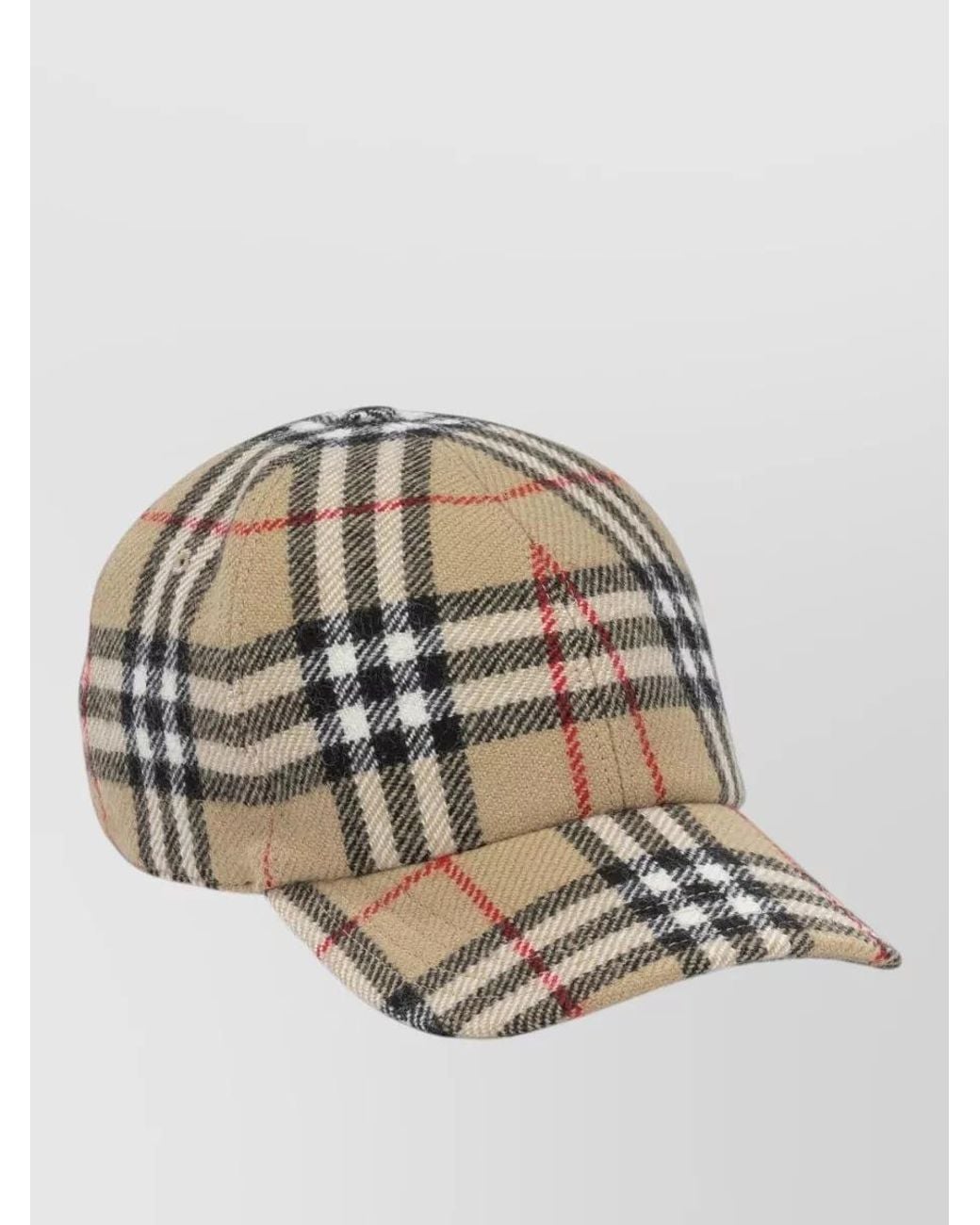 Burberry Multicolor Wool Checked Baseball Cap for men