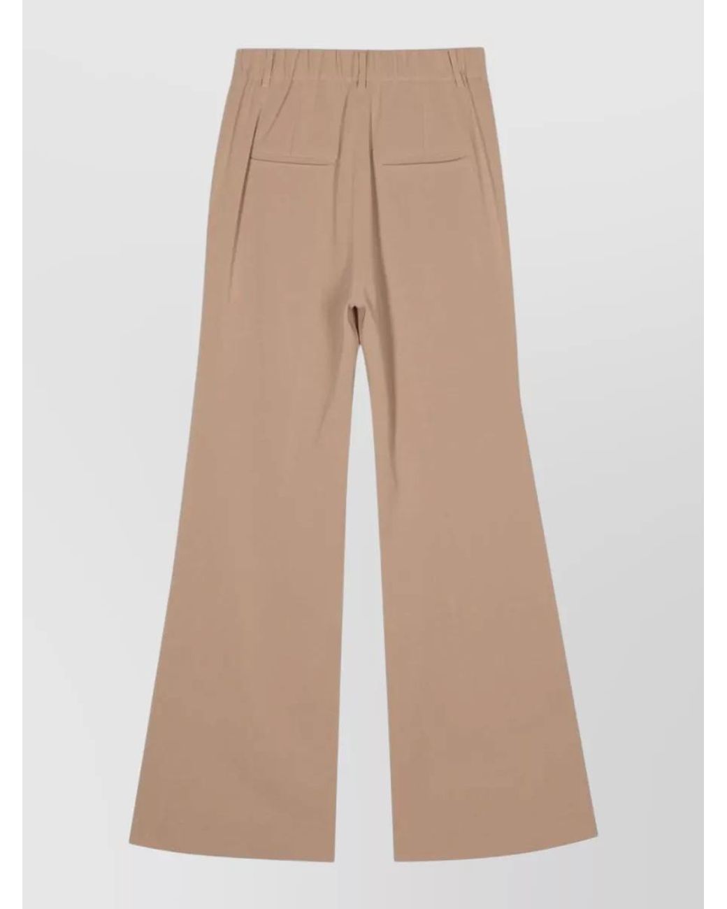 Alberto Biani Natural Crepe Wide-Leg Trousers