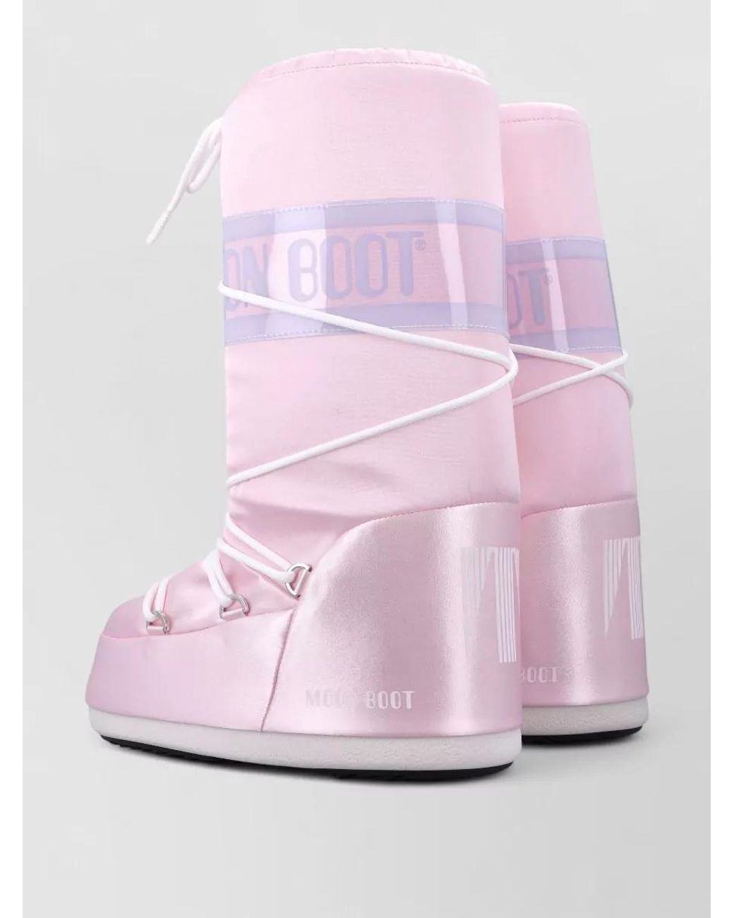 Moon Boot Pink Pearly Lace-Up Boots