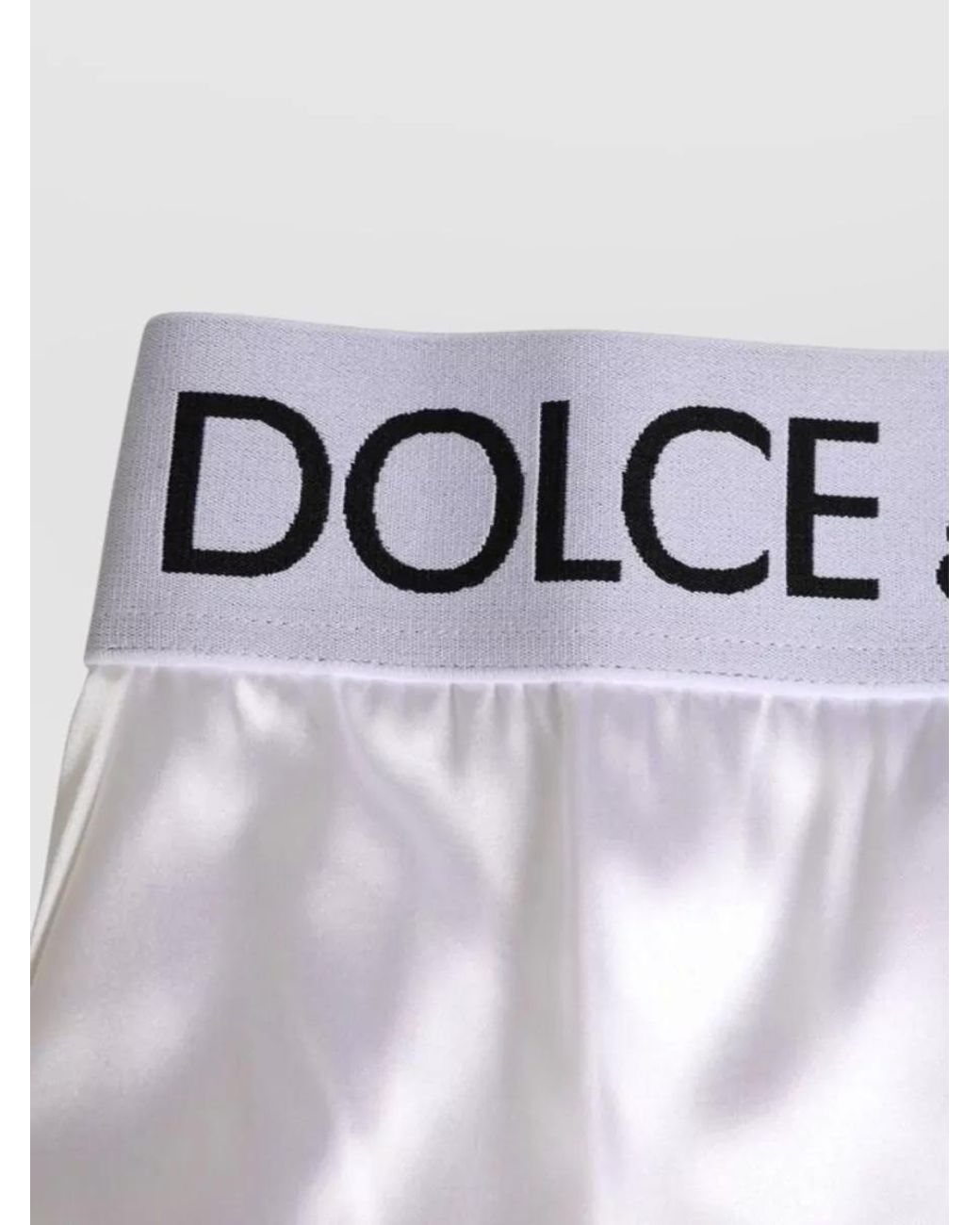 Dolce & Gabbana White Satin High-Waist Briefs