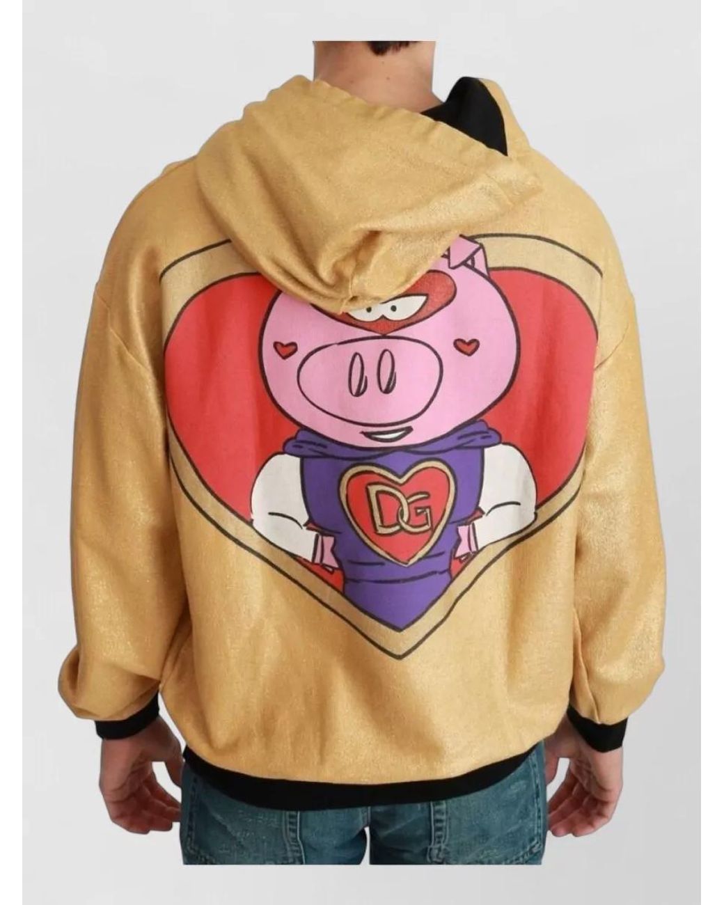 Dolce & Gabbana Natural Printed Cotton Hooded Jacket for men