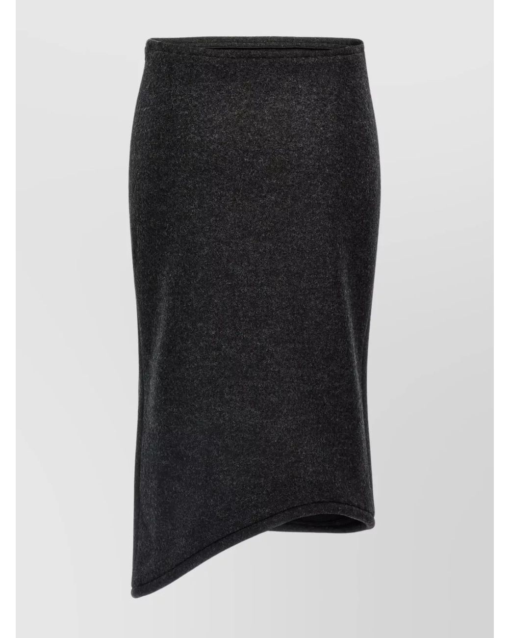 Victoria Beckham Black Wool Padded Asymmetric Skirt