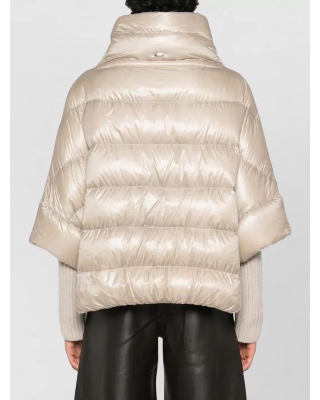 Herno Natural Quilted Down Short-Sleeve Coat