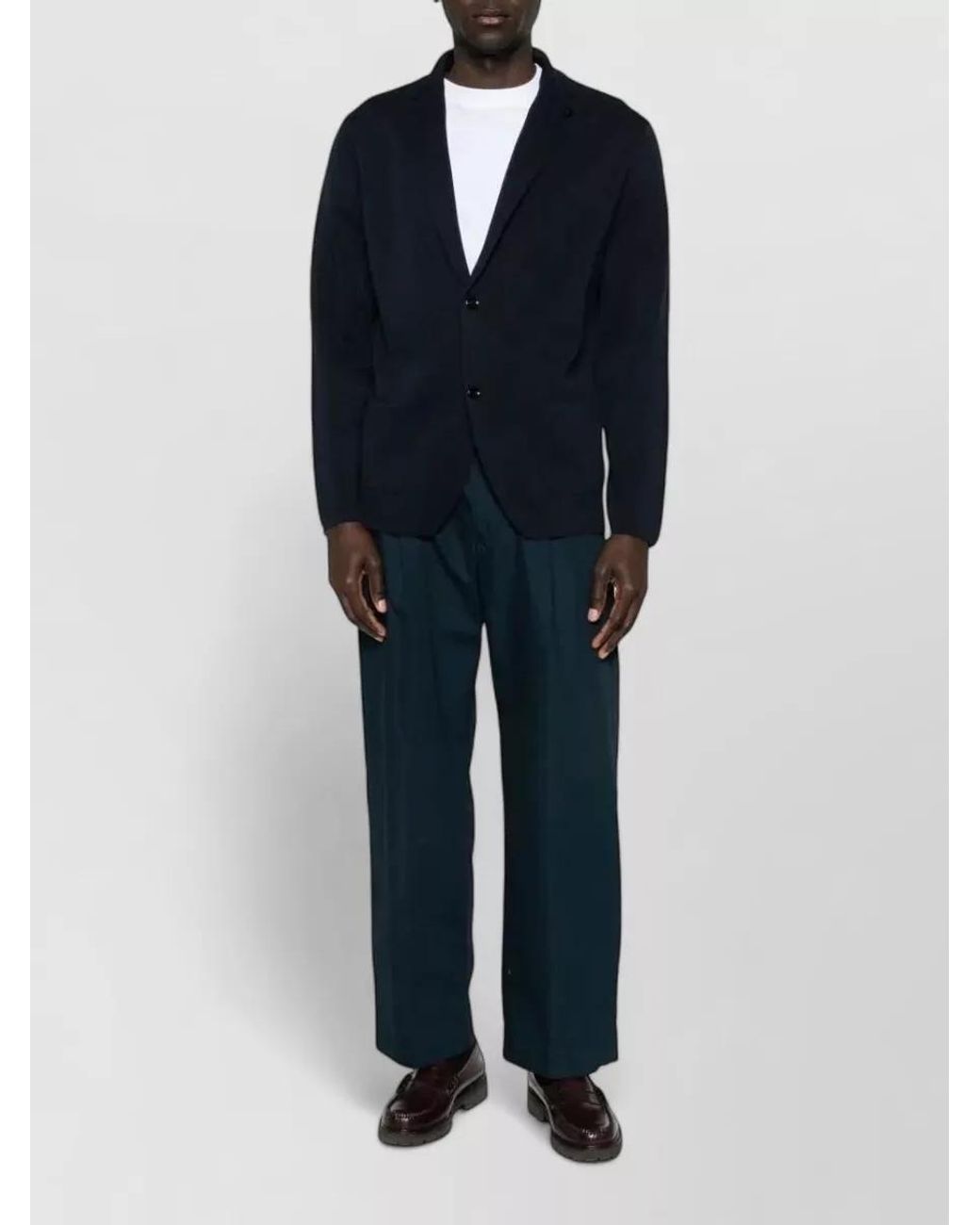 Lardini Blue Cotton Knitted Blazer for men