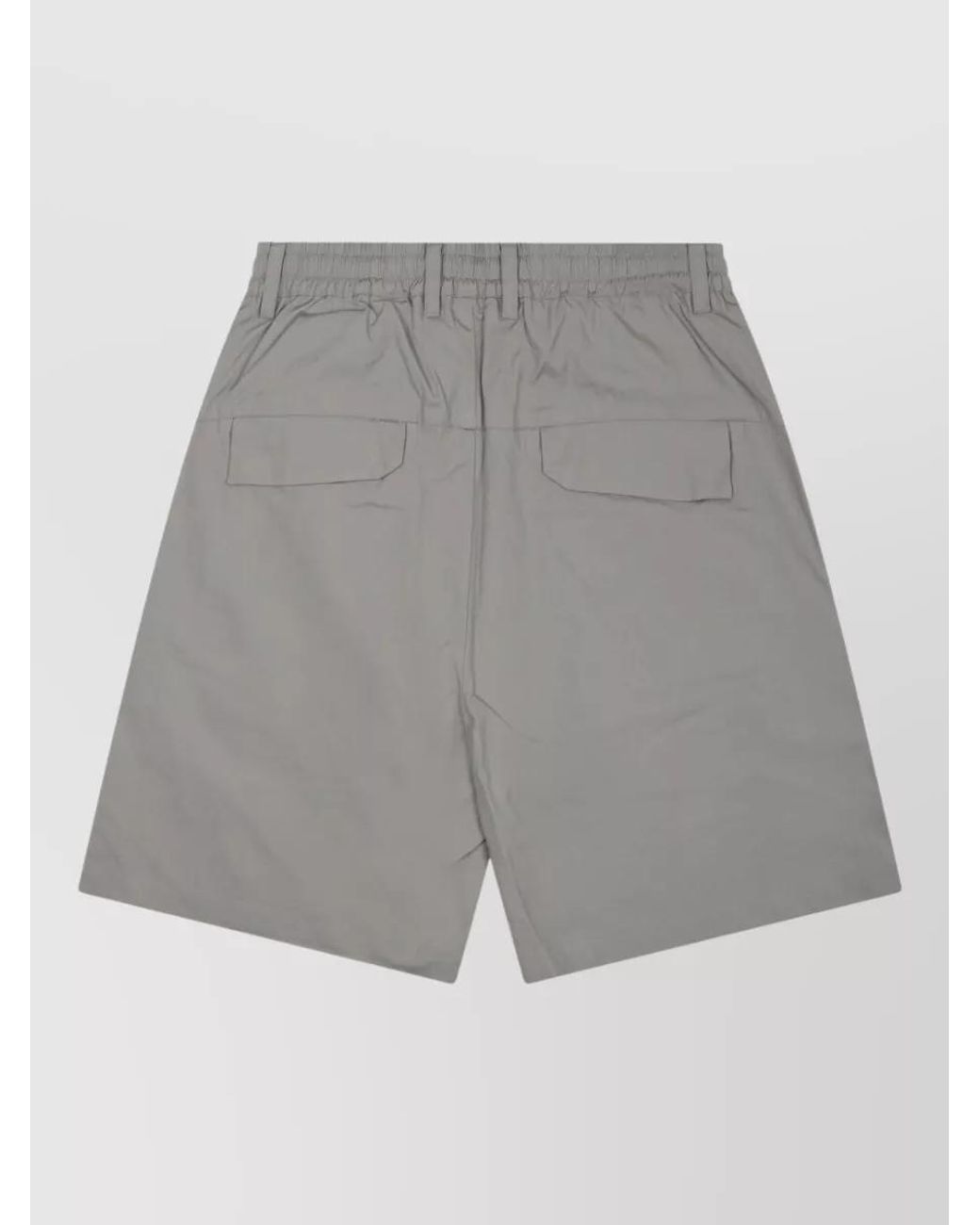 C P Company Gray Cotton Logo Track Shorts for men
