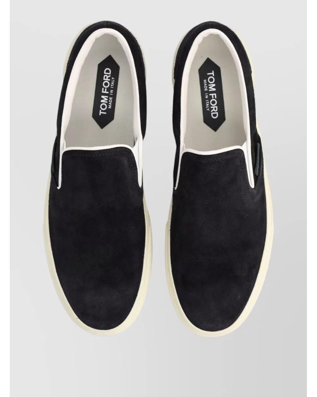 Tom Ford Black Leather Slip-On Sneakers for men