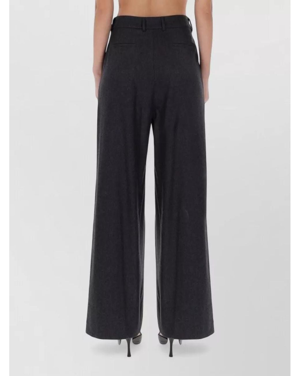 PT Torino Black Cashmere Wide-Leg Trousers